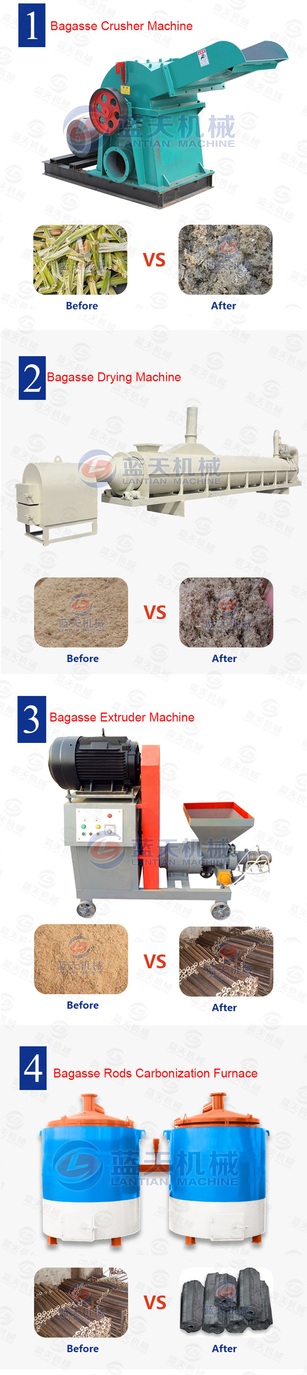 bagasse extruder machine production line